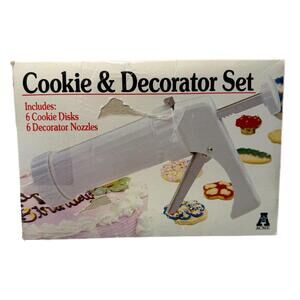 NEW Acme Cookie & Decorator Set – 6 Disks + 6 Nozzles